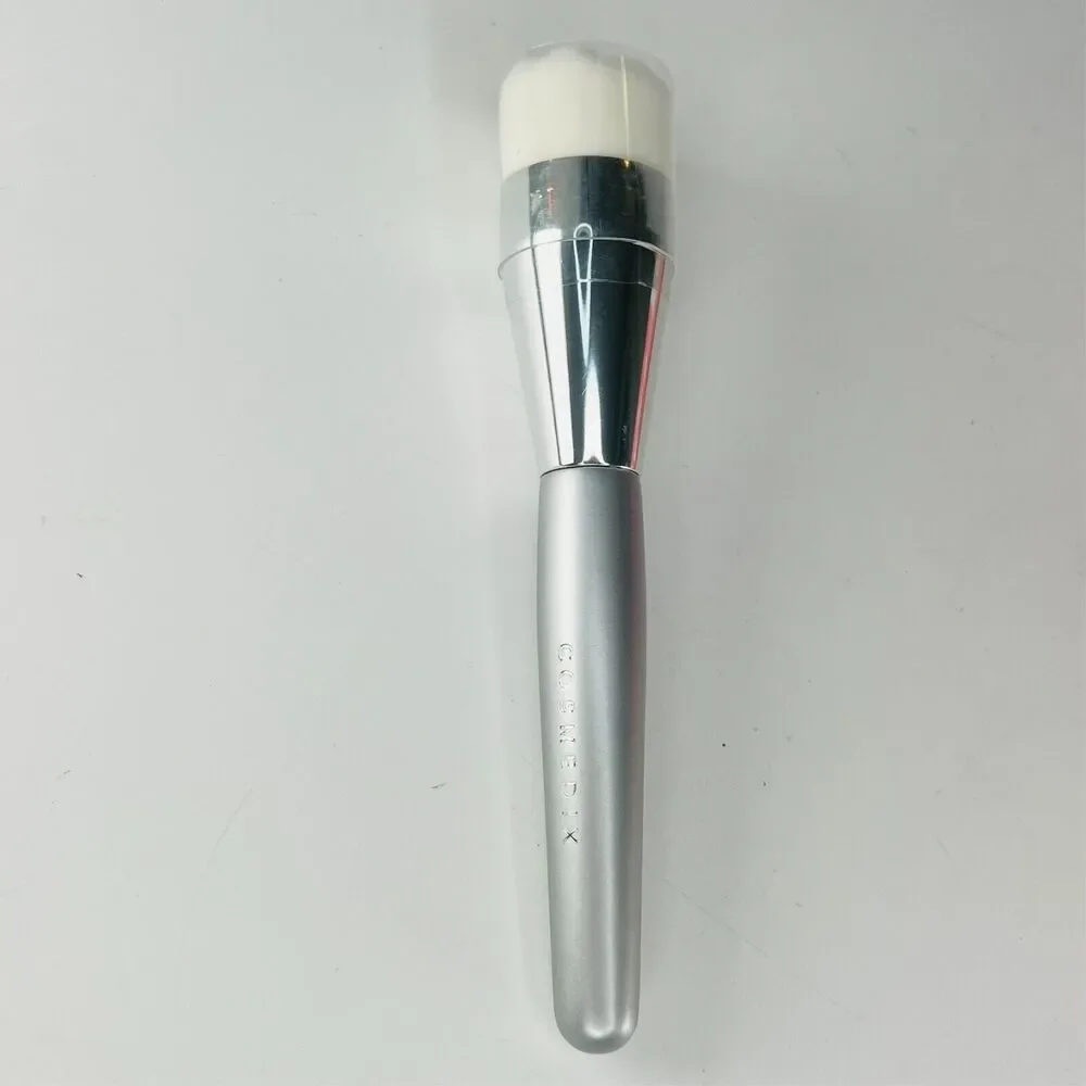 Cosmedix Cleansing + Silicone Mask Applicator 2pc Brush Set Silver White NIB